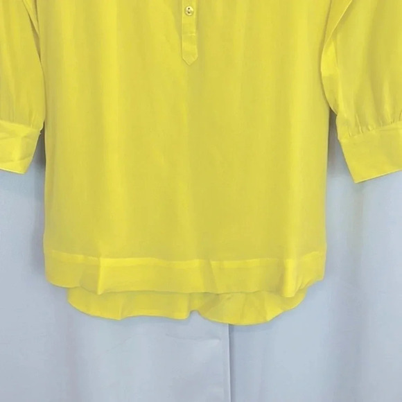 NEW LaMade Yellow Silk Long Sleeve Button Dress Size XS - Picture 5 of 7